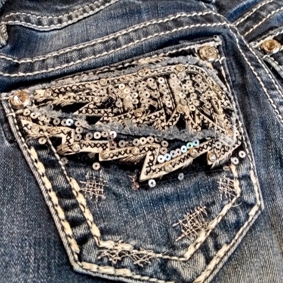 🌿Size 23 Miss Me Bling Angel Jeans - Picture 7 of 9